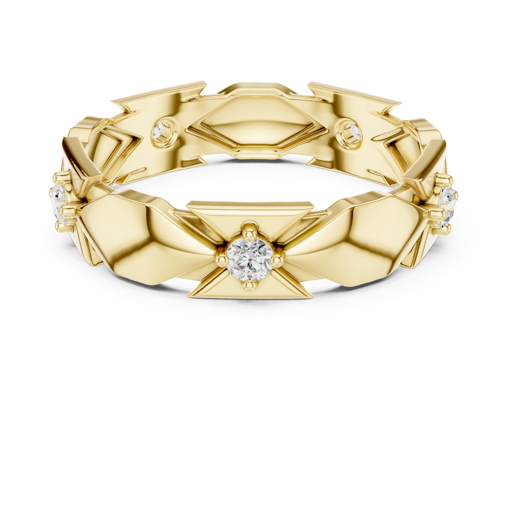 Minimal Bezel Diamond Wedding Band Ring