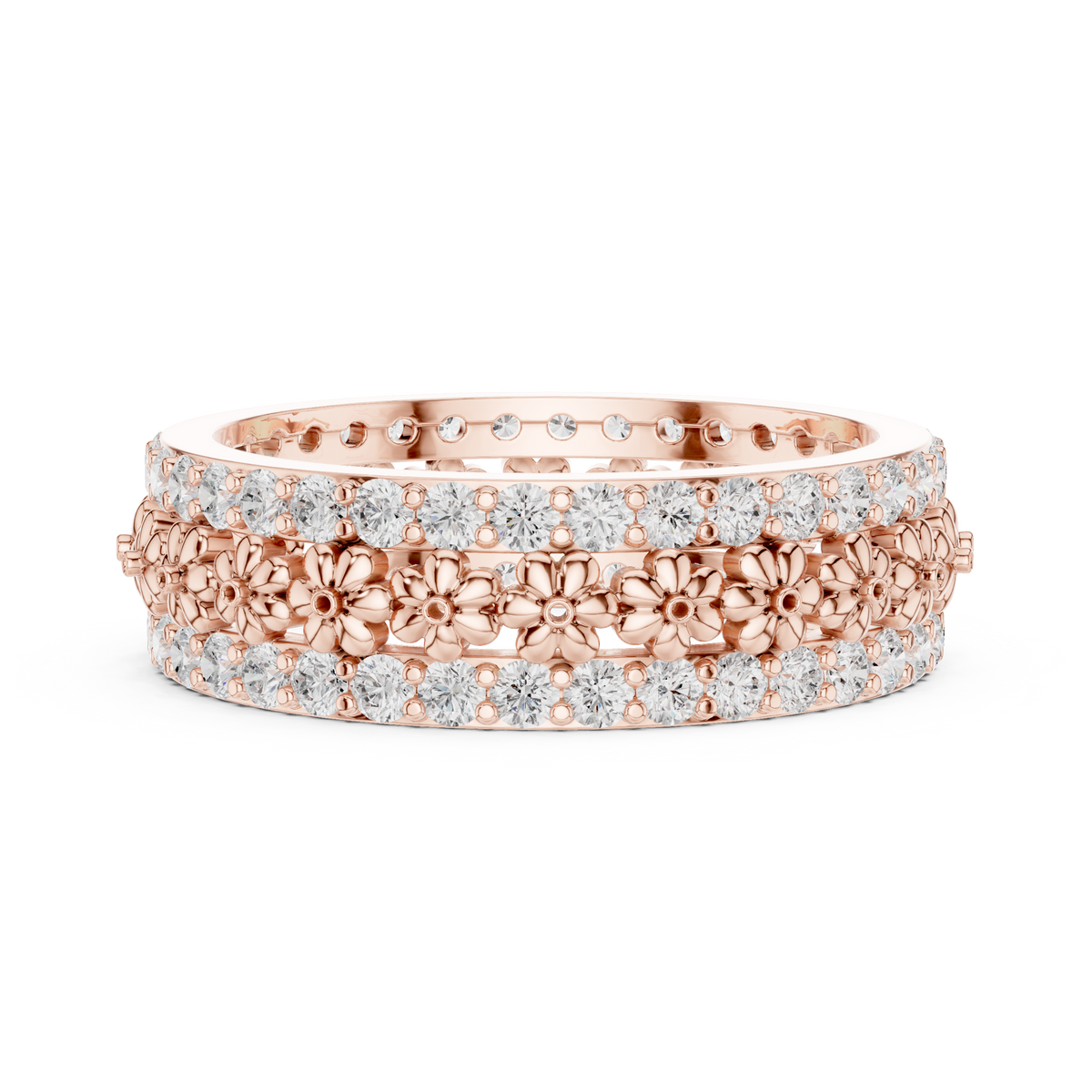 Floral Diamond Eternity Band – view 5 of 12, lab grown diamond band | Jewelix Atelier