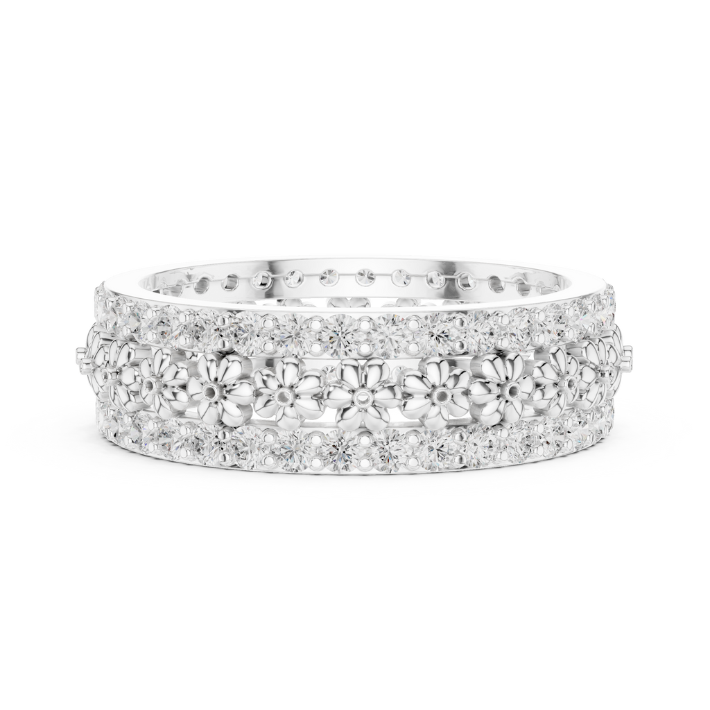 Floral Diamond Eternity Band in Rose Gold