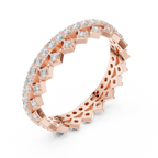 Vintage Diamond Eternity Band with Geometric Pattern