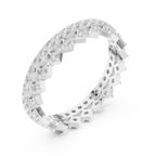Vintage Diamond Eternity Band with Geometric Pattern