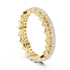 Vintage Diamond Eternity Band with Geometric Pattern