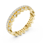 Vintage Diamond Eternity Band with Geometric Pattern