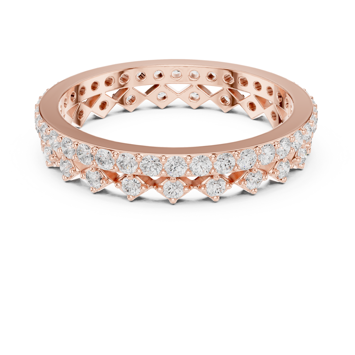 Vintage Diamond Eternity Band with Geometric Pattern – view 8 of 12, lab grown diamond band | Jewelix Atelier