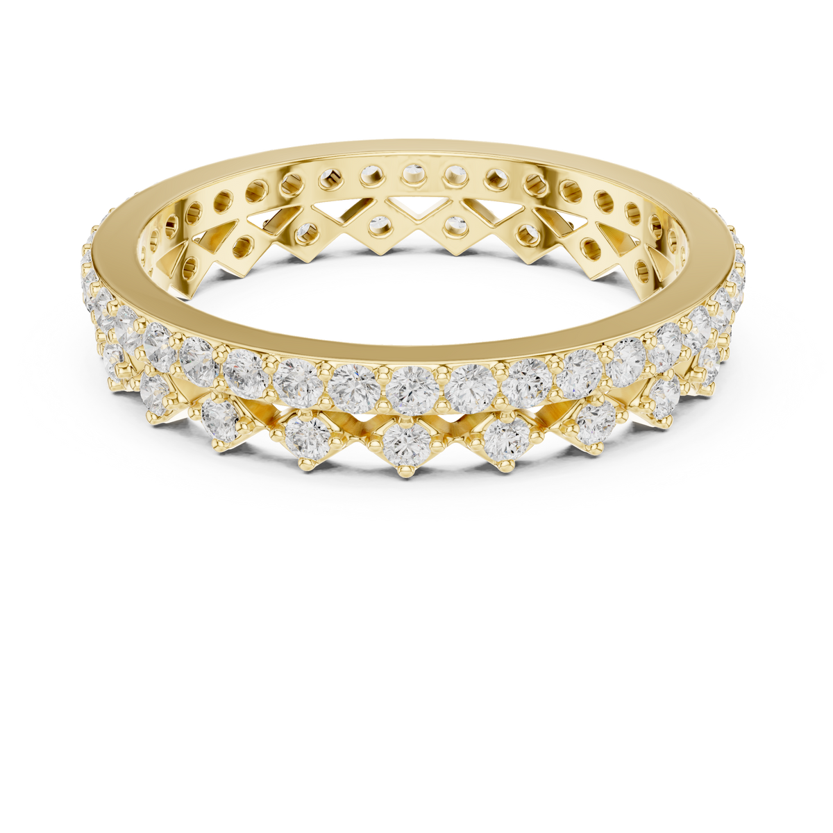 Vintage Diamond Eternity Band with Geometric Pattern – view 12 of 12, lab grown diamond band | Jewelix Atelier