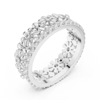 Floral Diamond Eternity Ring Band in Rose Gold