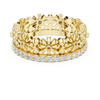 Floral Diamond Eternity Ring Band in Rose Gold