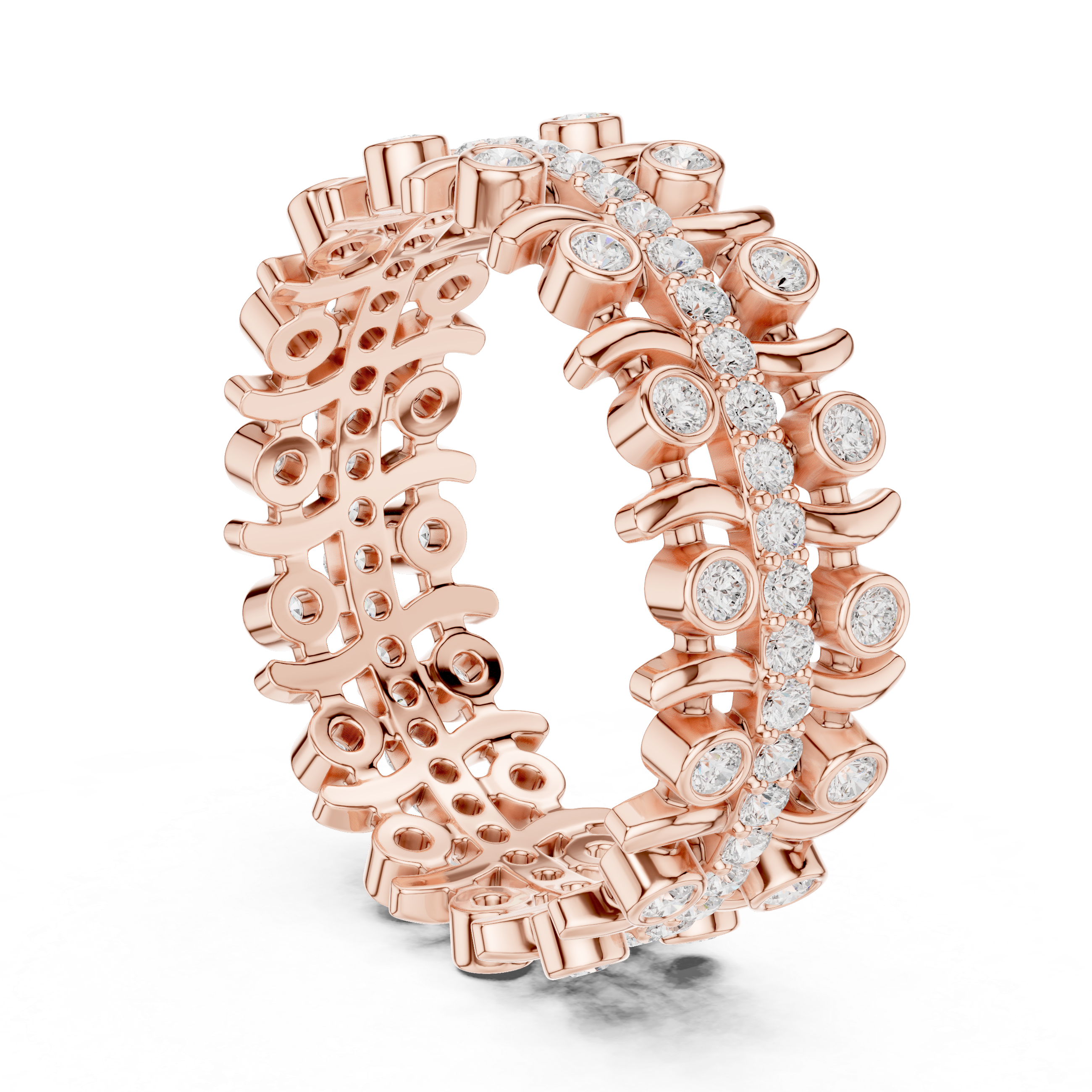 Vintage Diamond Eternity Band with Bezel Details