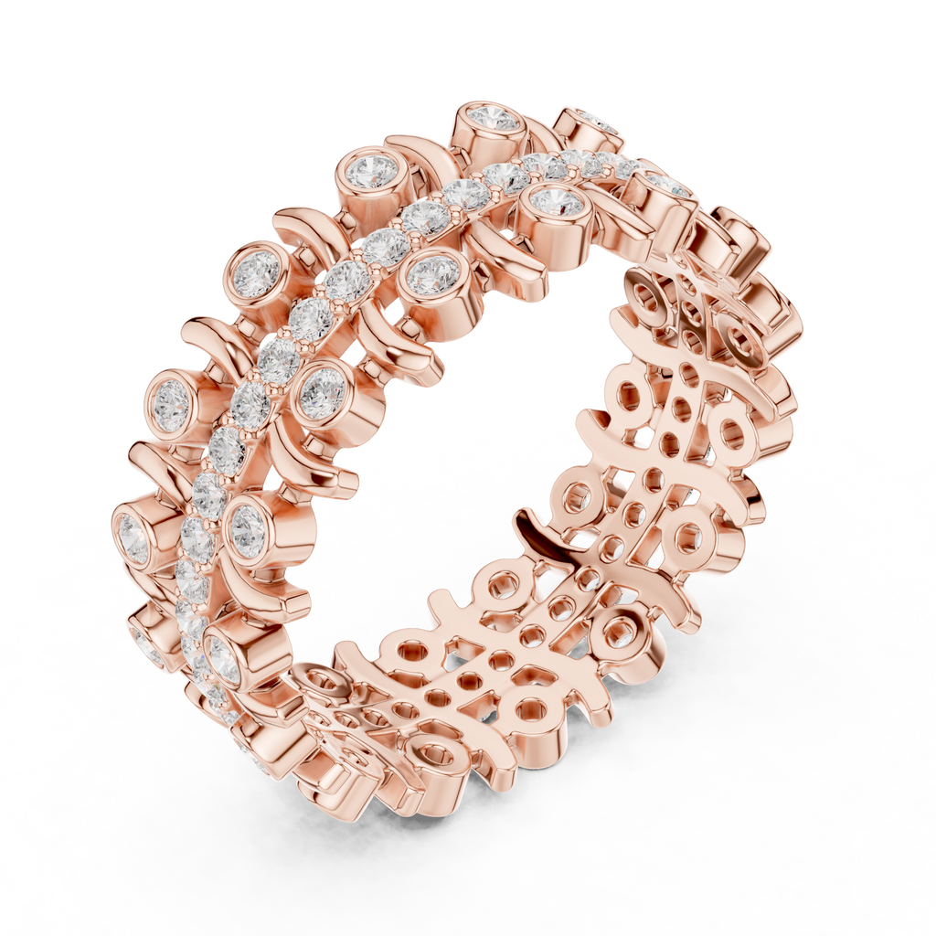 Vintage Diamond Eternity Band with Bezel Details