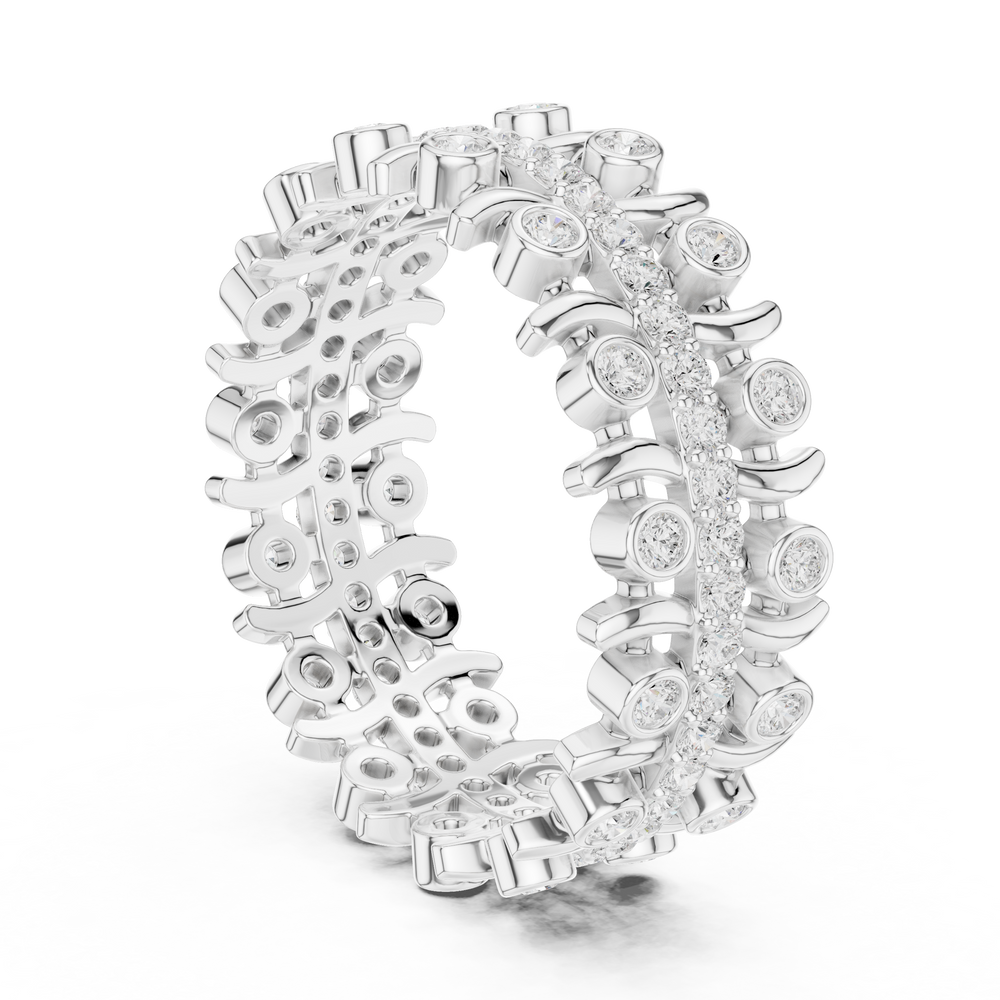 Vintage Diamond Eternity Band with Bezel Details