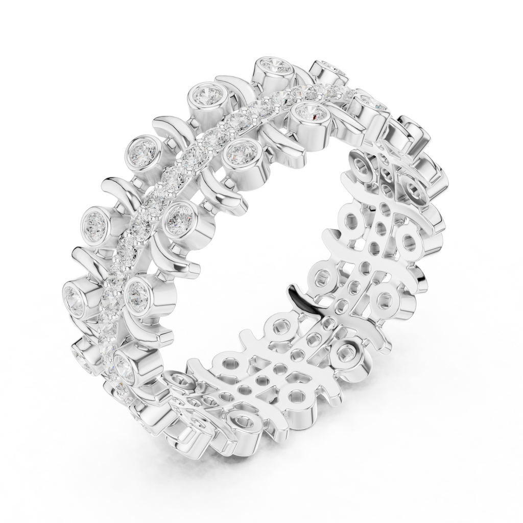 Vintage Diamond Eternity Band with Bezel Details