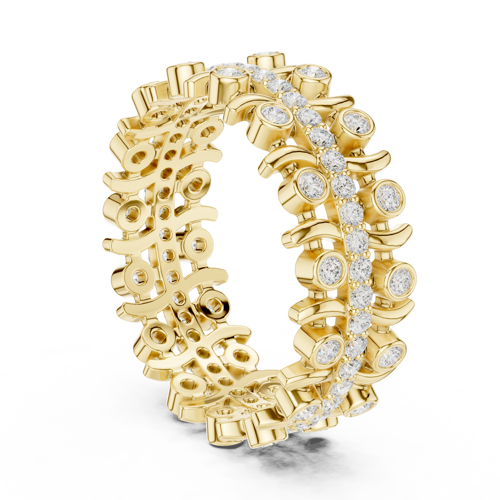 Vintage Diamond Eternity Band with Bezel Details