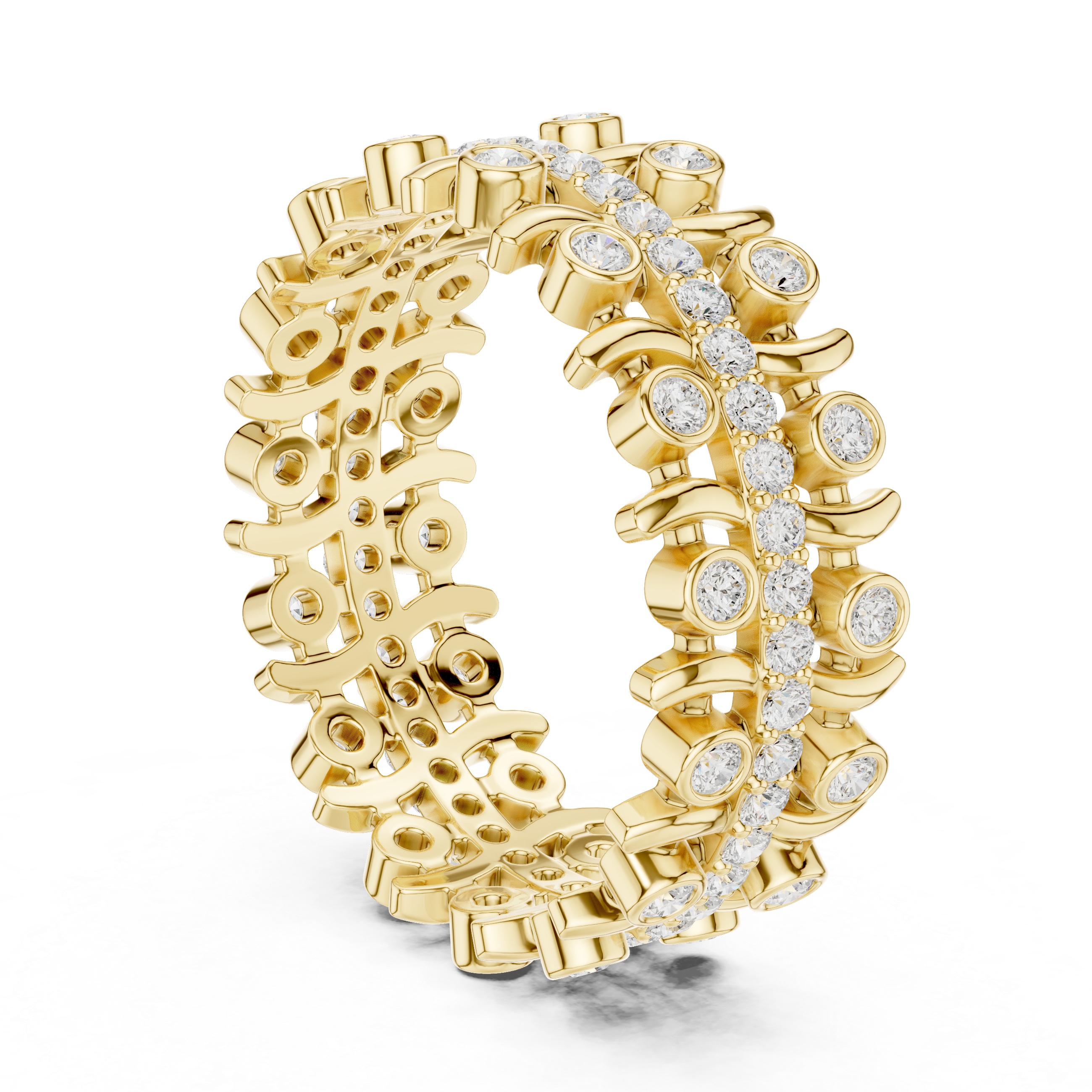 Vintage Diamond Eternity Band with Bezel Details