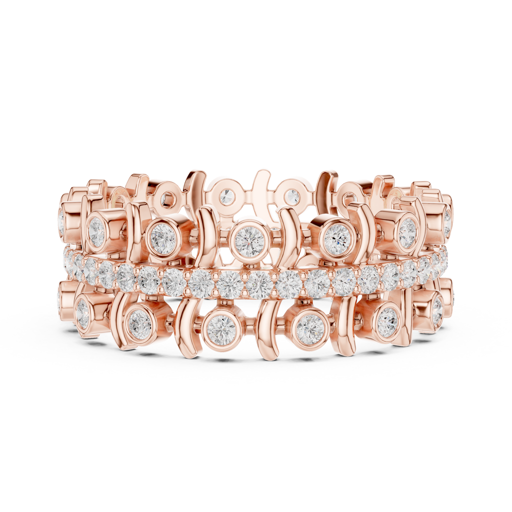 Vintage Diamond Eternity Band with Bezel Details