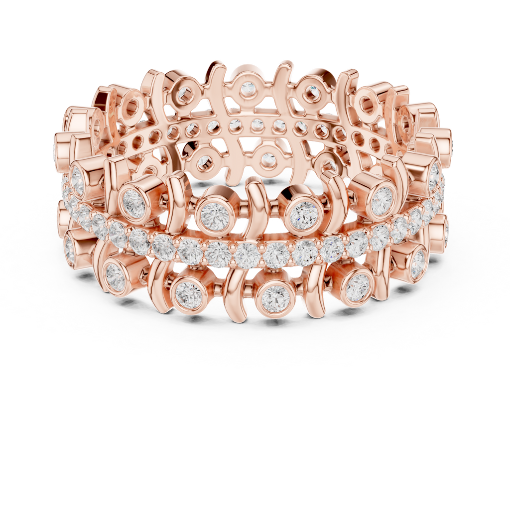 Vintage Diamond Eternity Band with Bezel Details