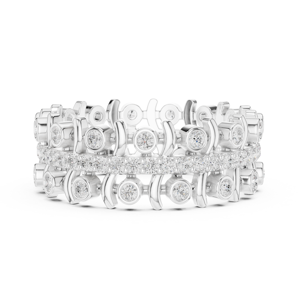 Vintage Diamond Eternity Band with Bezel Details