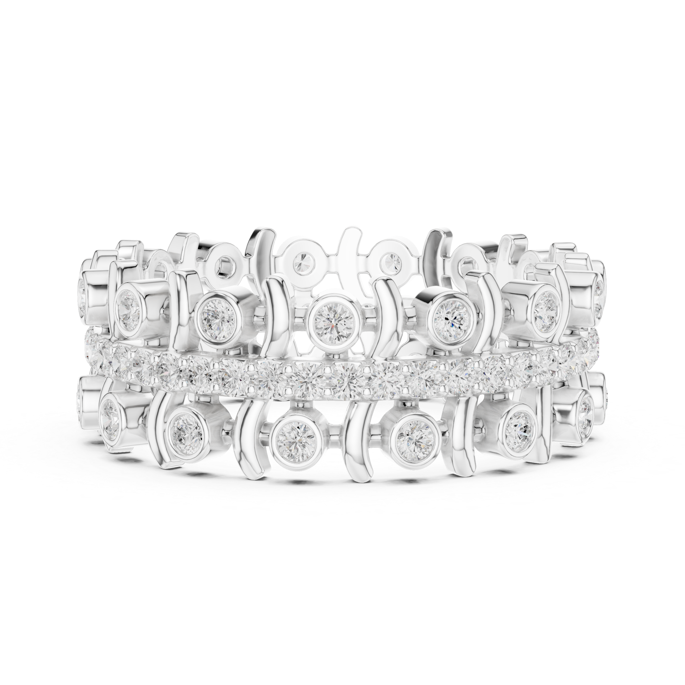 Vintage Diamond Eternity Band with Bezel Details