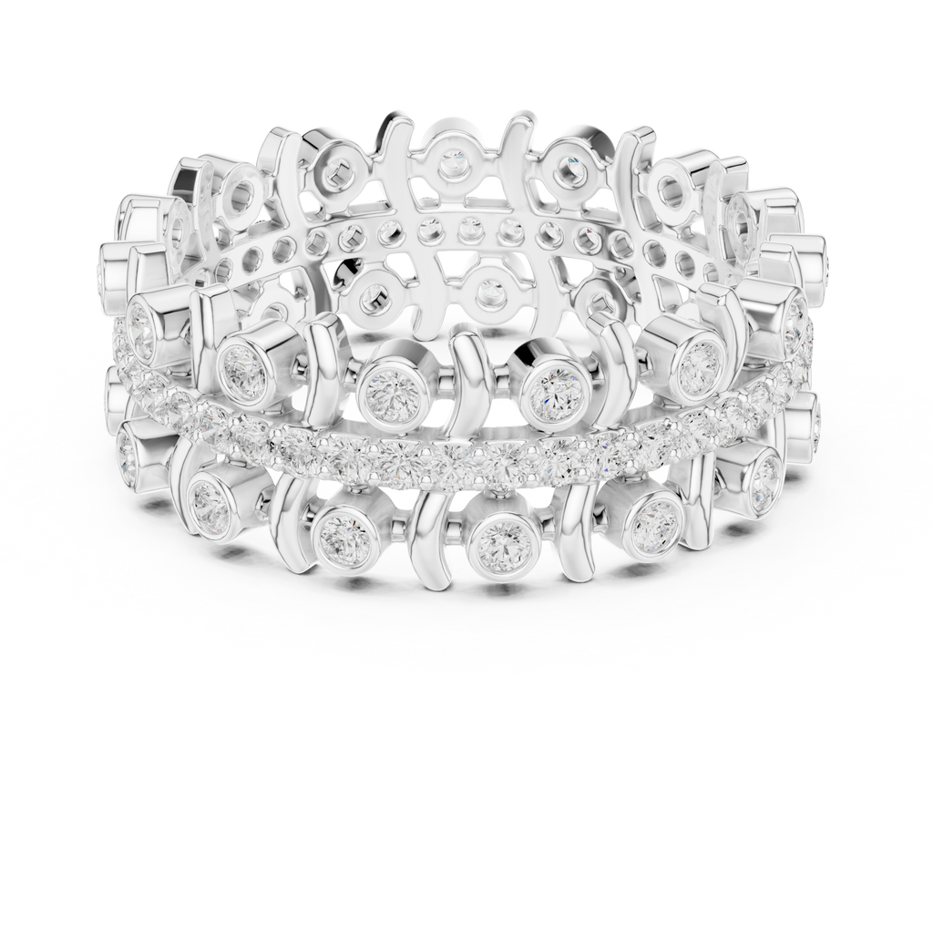 Vintage Diamond Eternity Band with Bezel Details