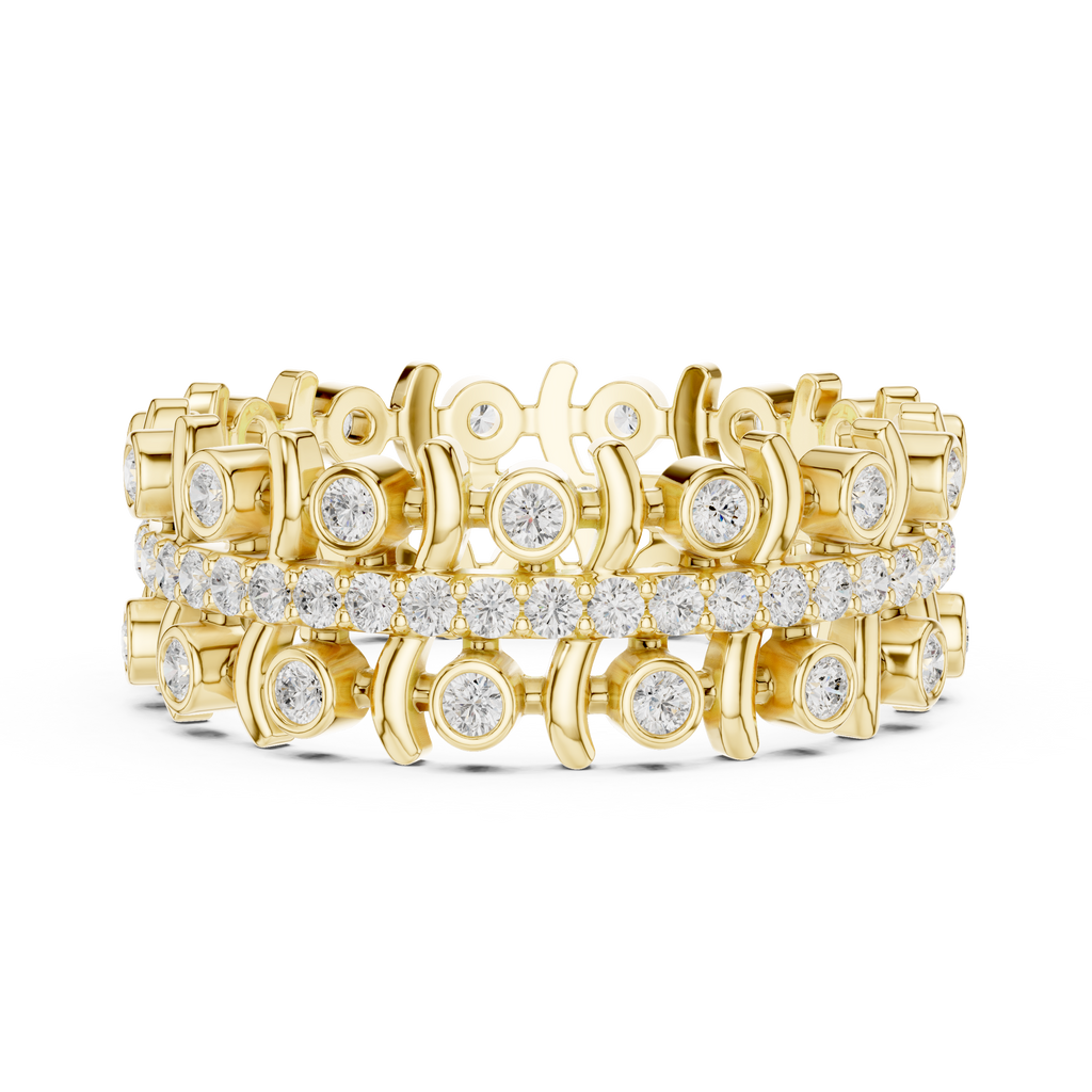 Vintage Diamond Eternity Band with Bezel Details
