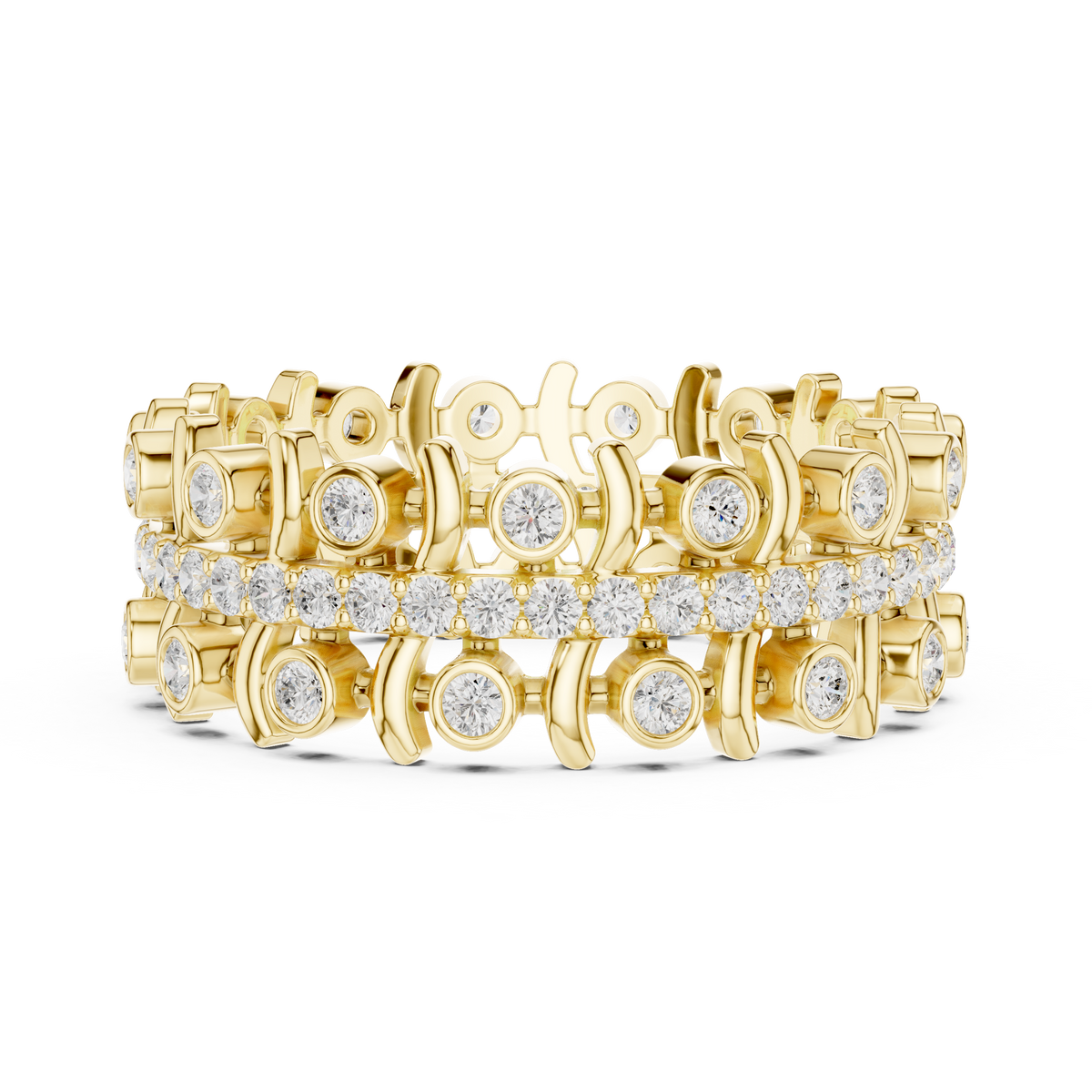 Vintage Diamond Eternity Band with Bezel Details – view 9 of 12, lab grown diamond band | Jewelix Atelier