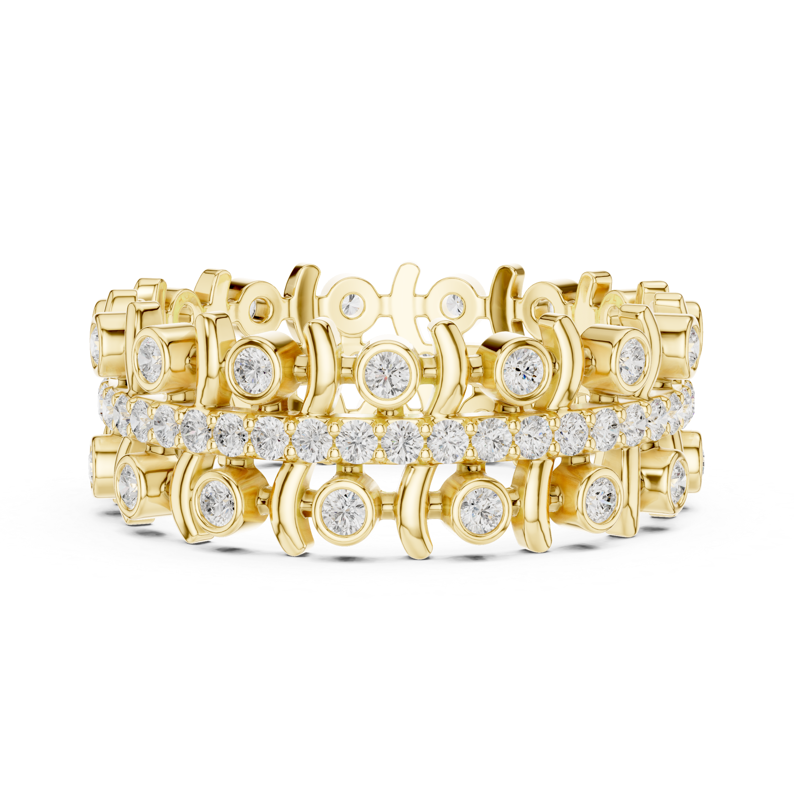 Vintage Diamond Eternity Band with Bezel Details