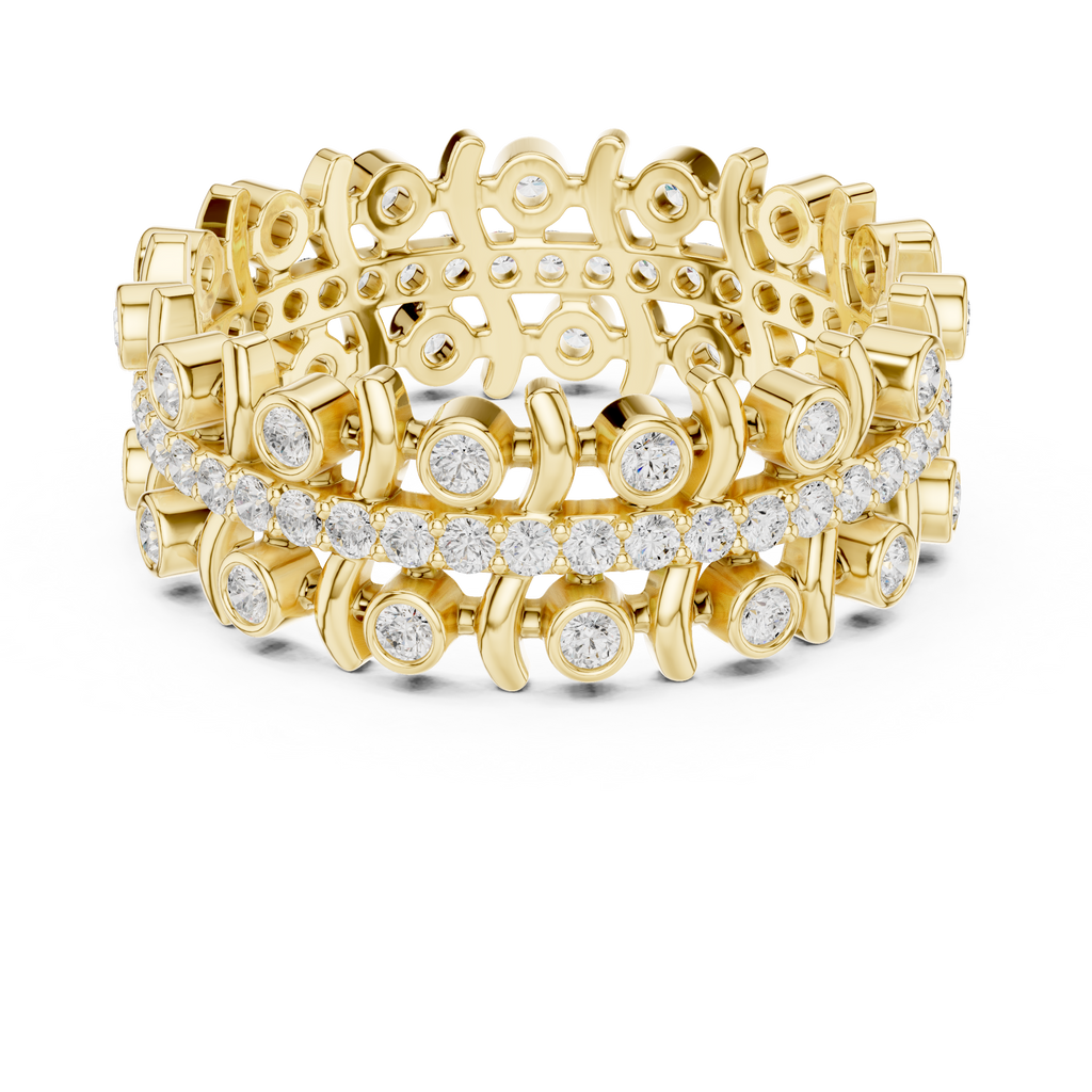 Vintage Diamond Eternity Band with Bezel Details