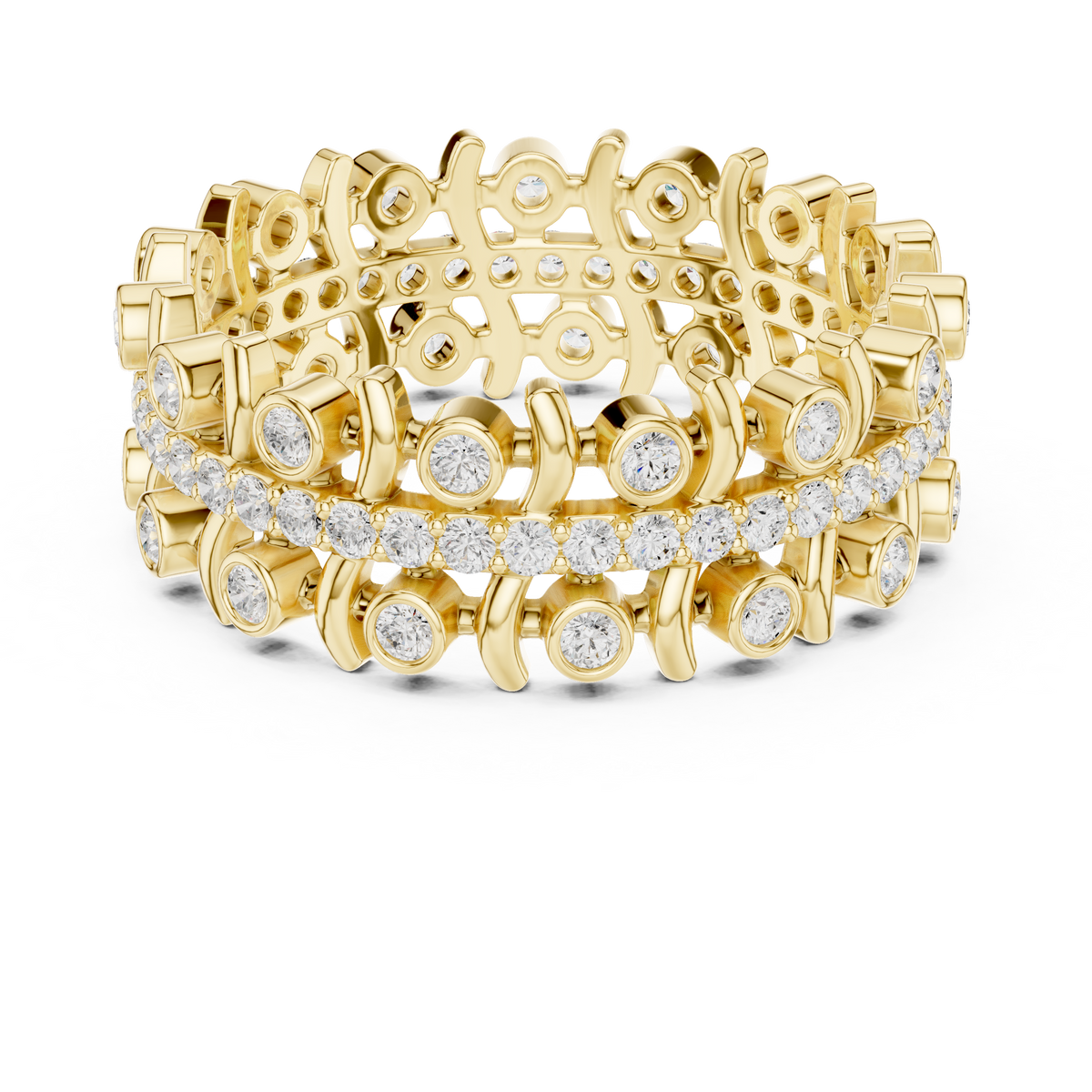 Vintage Diamond Eternity Band with Bezel Details – view 12 of 12, lab grown diamond band | Jewelix Atelier