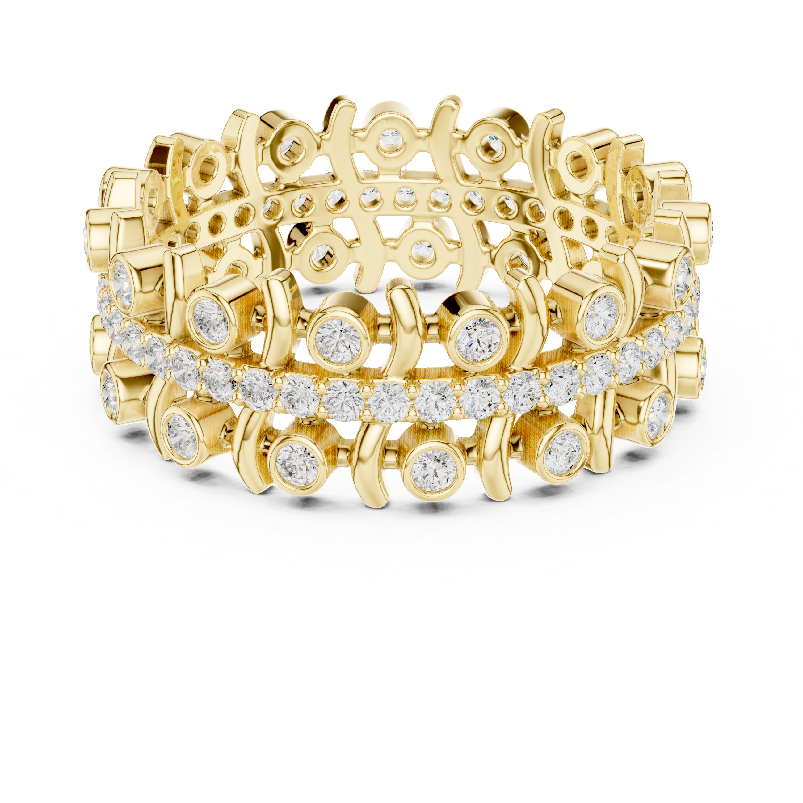 Vintage Diamond Eternity Band with Bezel Details