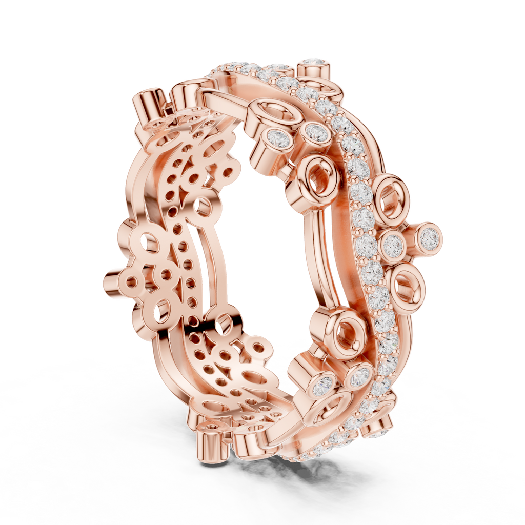 Luxury Floral Diamond Eternity Band Ring