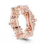 Luxury Floral Diamond Eternity Band Ring