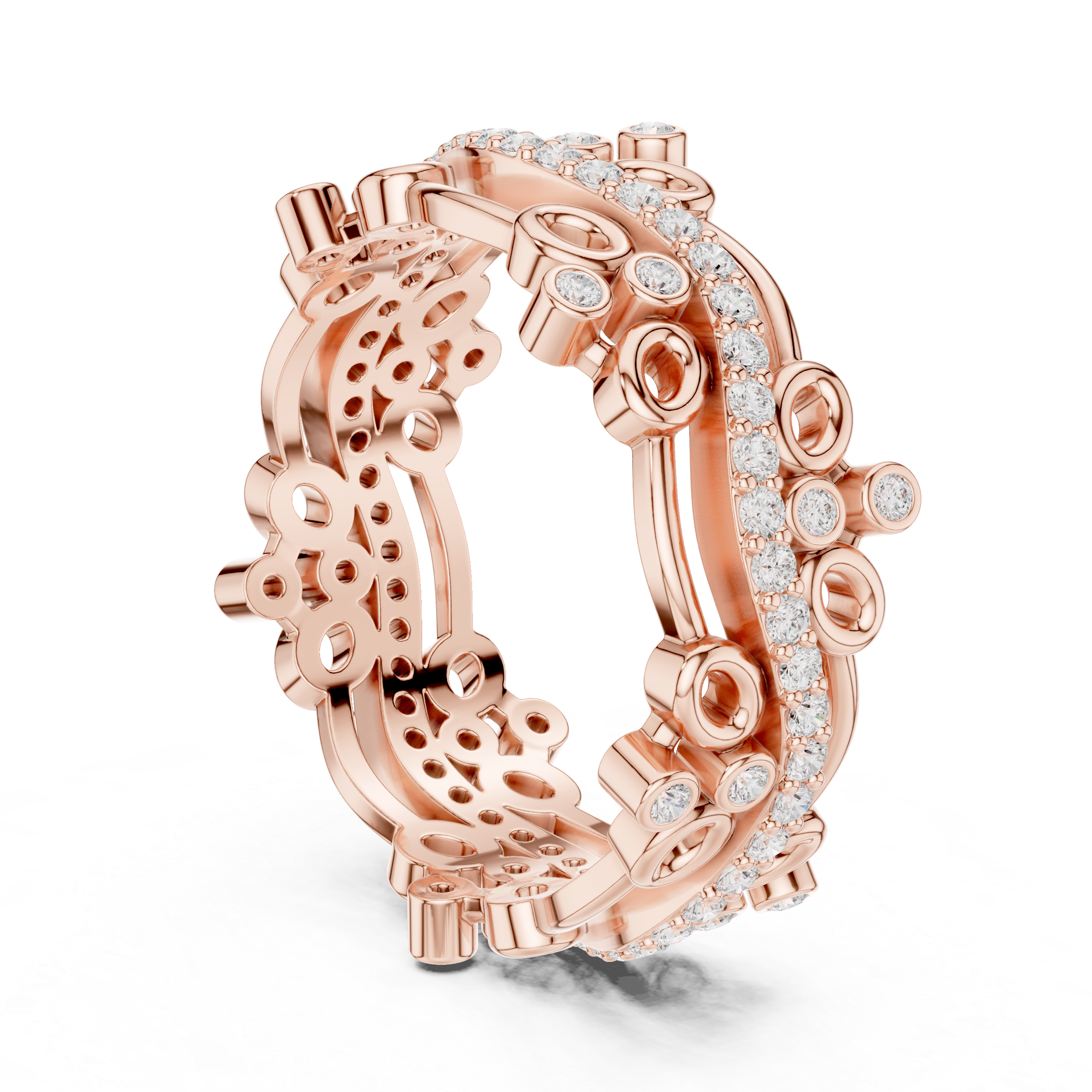 Luxury Floral Diamond Eternity Band Ring