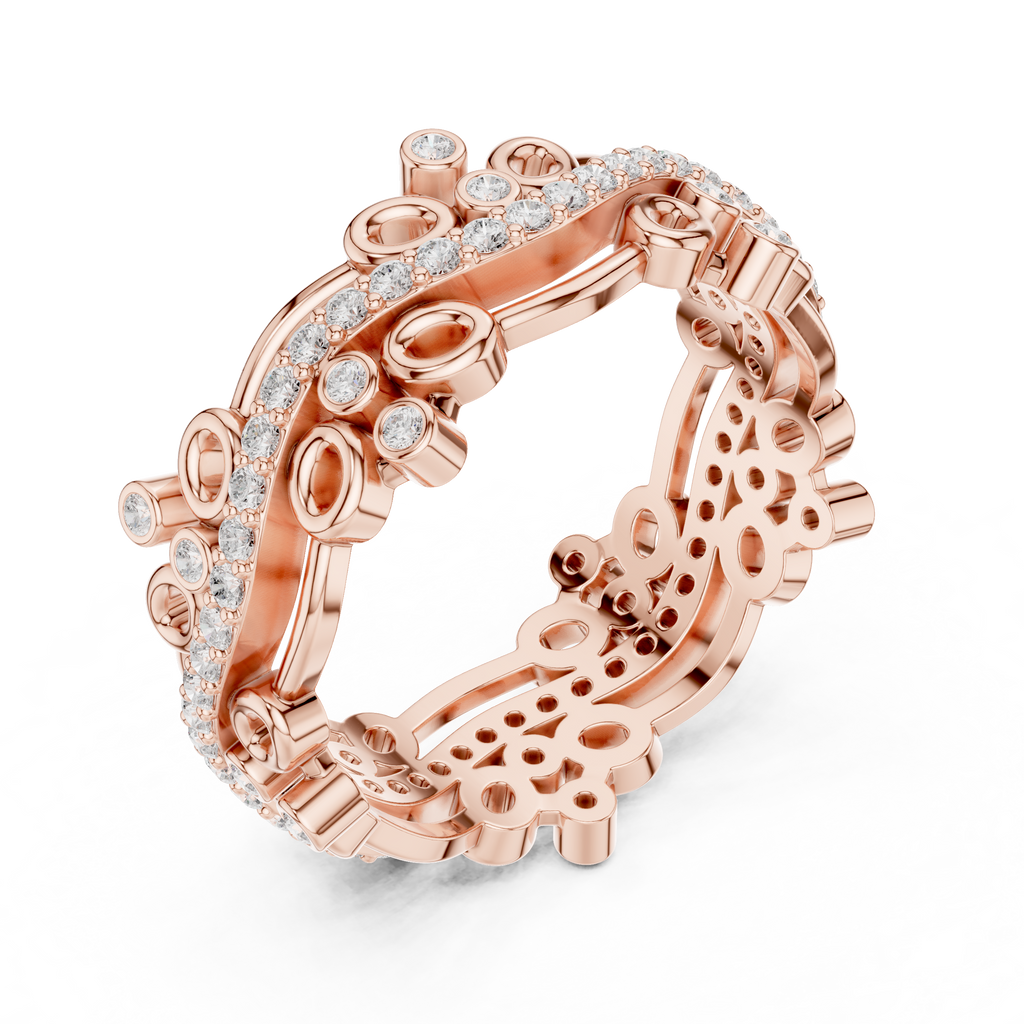 Luxury Floral Diamond Eternity Band Ring