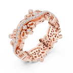 Luxury Floral Diamond Eternity Band Ring