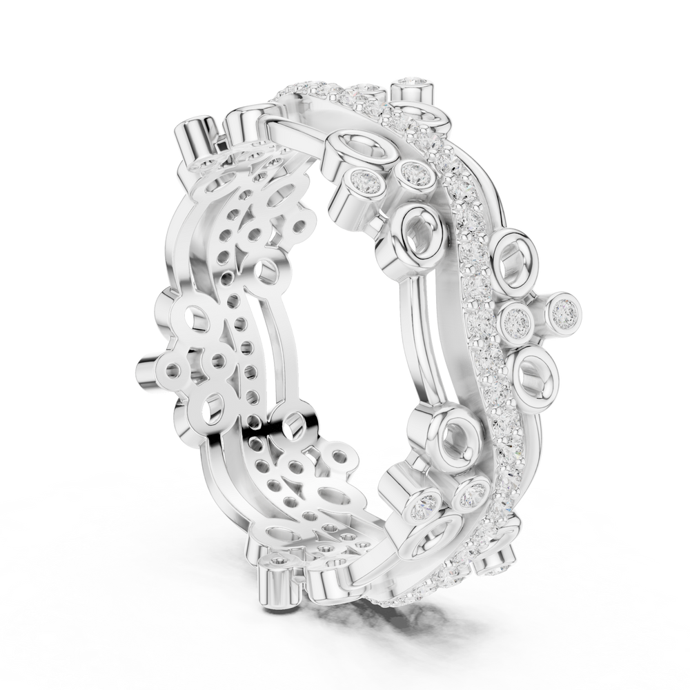 Luxury Floral Diamond Eternity Band Ring