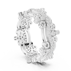 Luxury Floral Diamond Eternity Band Ring