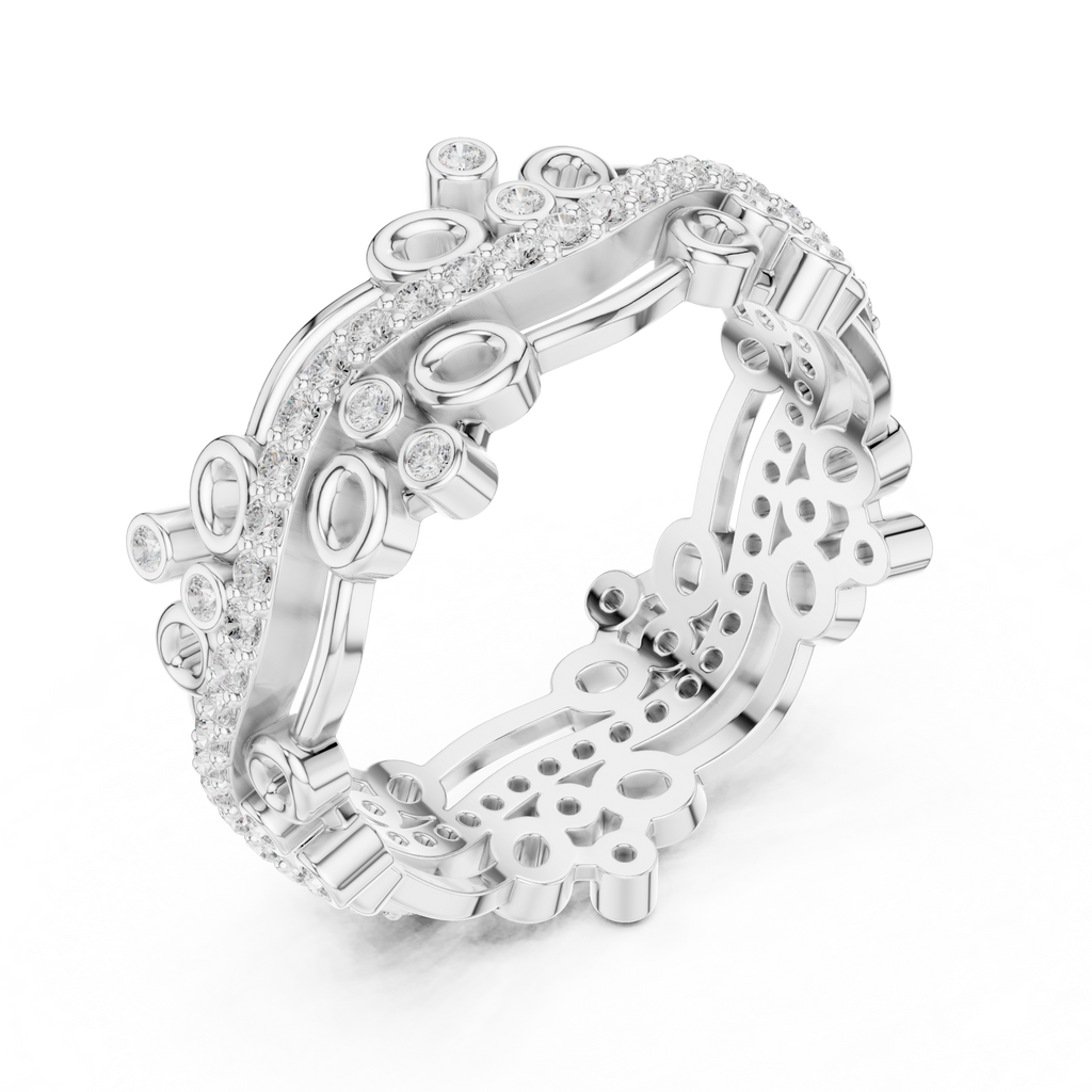 Luxury Floral Diamond Eternity Band Ring