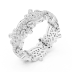 Luxury Floral Diamond Eternity Band Ring