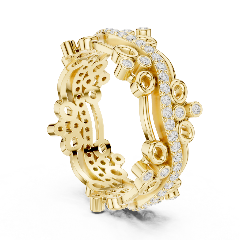 Luxury Floral Diamond Eternity Band Ring