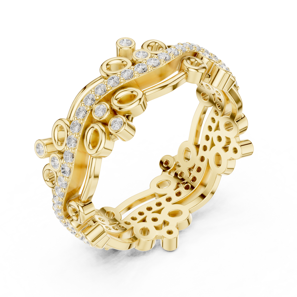 Luxury Floral Diamond Eternity Band Ring
