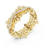 Luxury Floral Diamond Eternity Band Ring