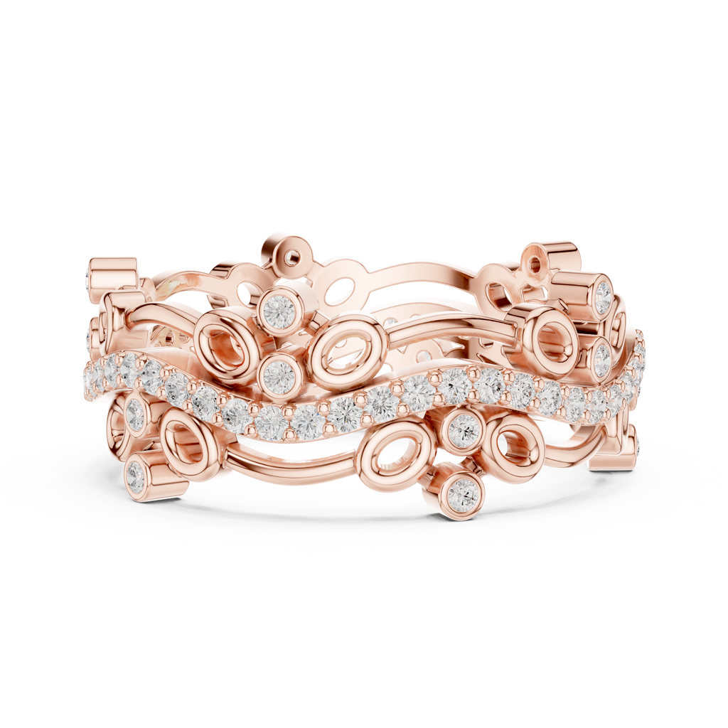 Luxury Floral Diamond Eternity Band Ring