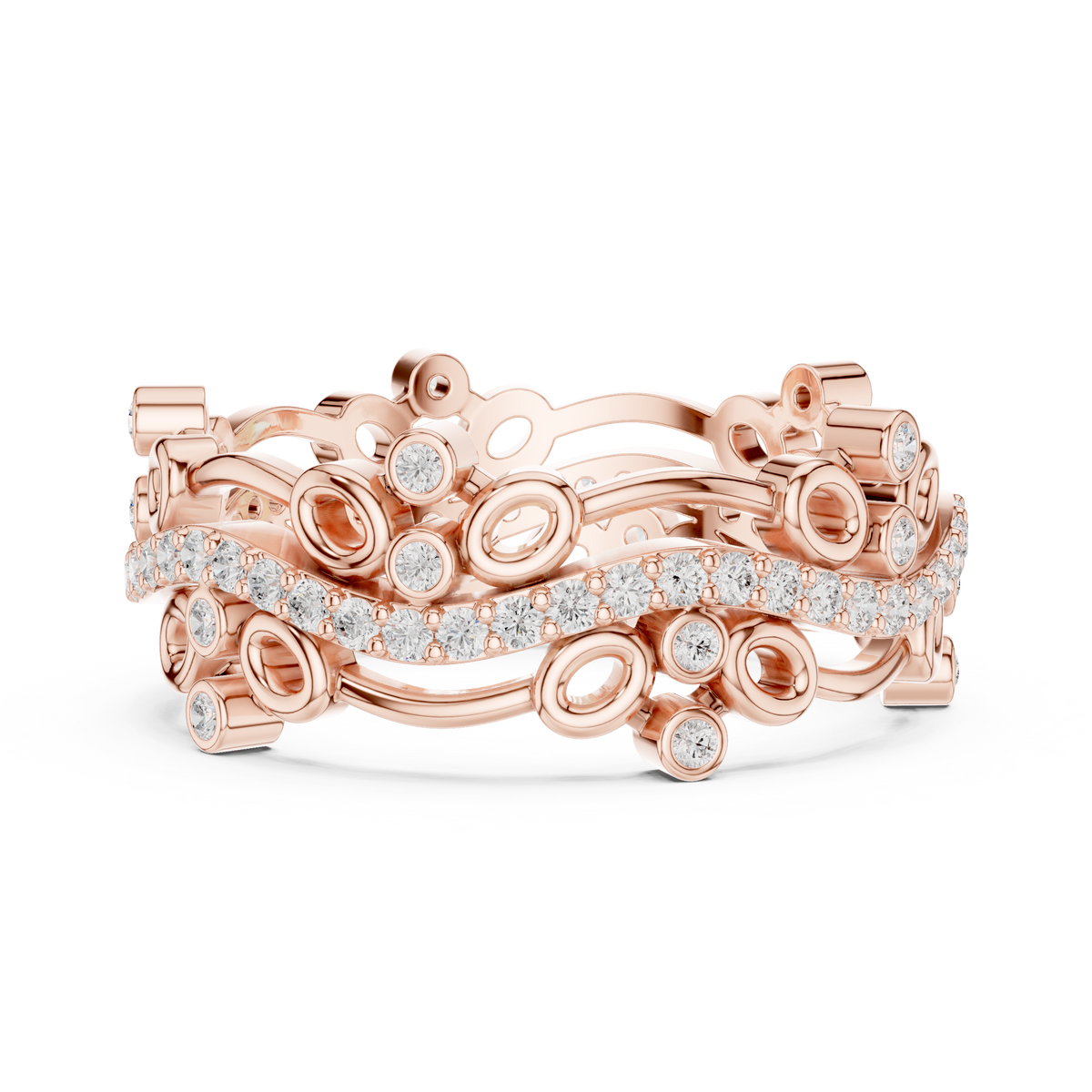 Luxury Floral Diamond Eternity Band Ring – view 5 of 12, lab grown diamond band | Jewelix Atelier