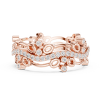Luxury Floral Diamond Eternity Band Ring