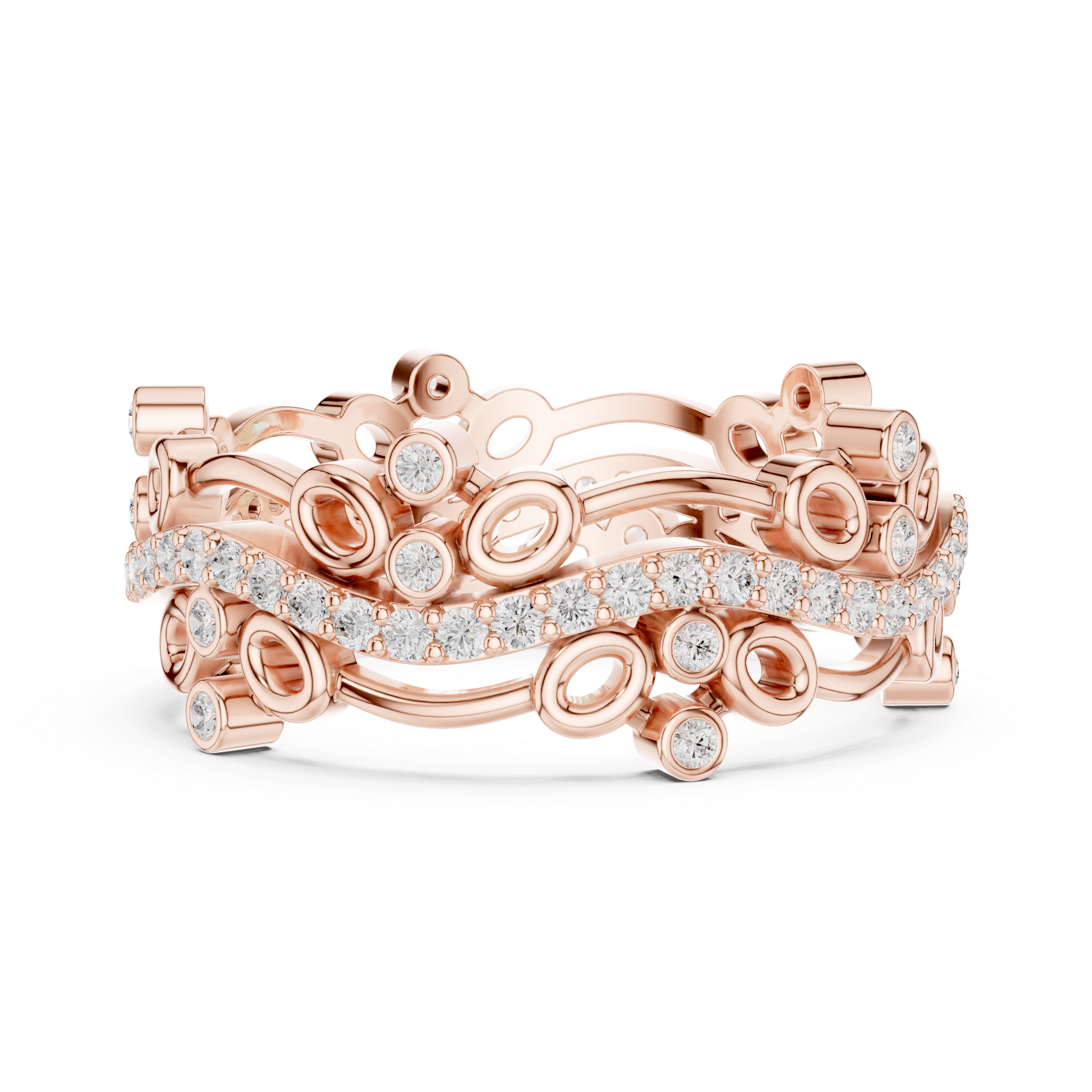 Luxury Floral Diamond Eternity Band Ring