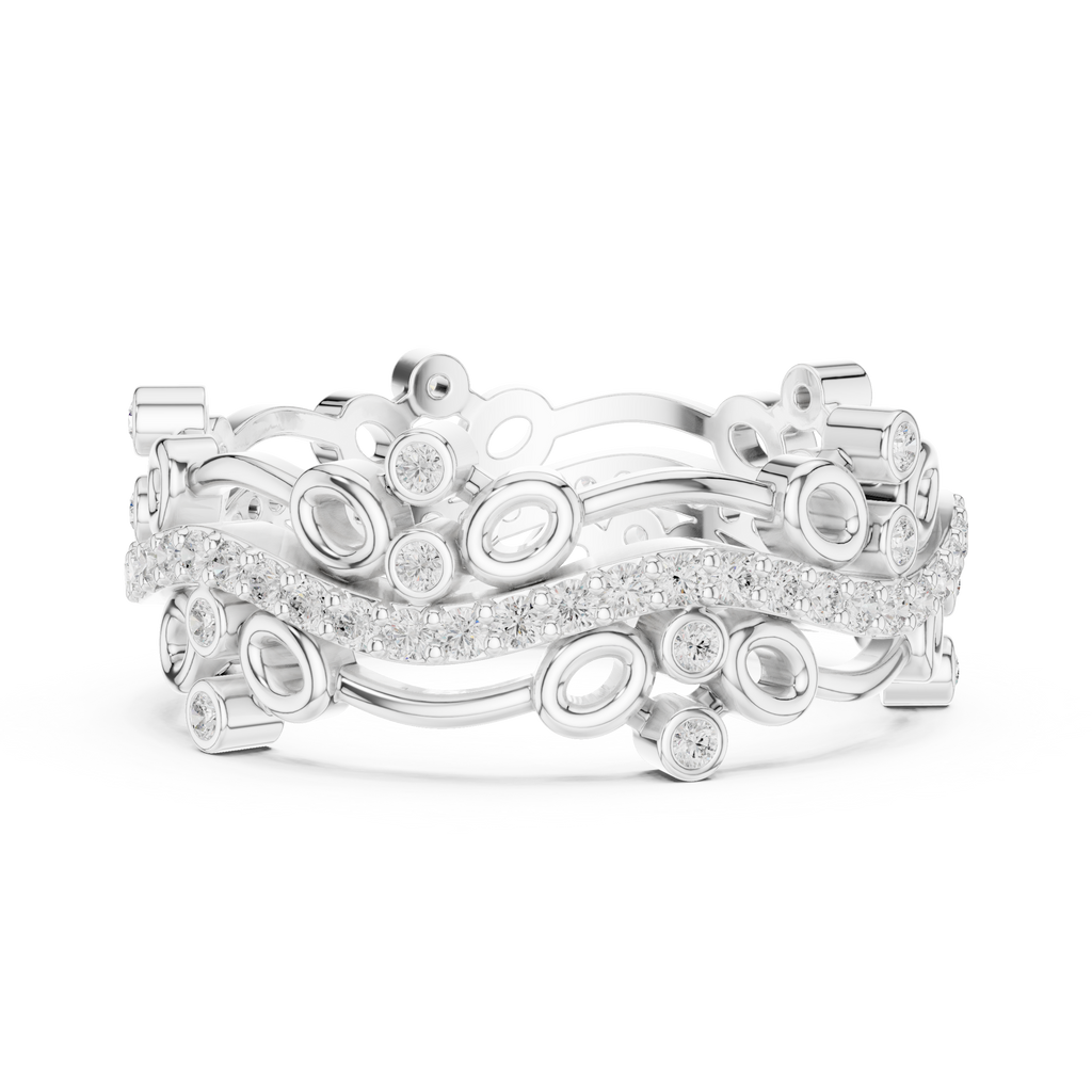 Luxury Floral Diamond Eternity Band Ring