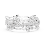 Luxury Floral Diamond Eternity Band Ring