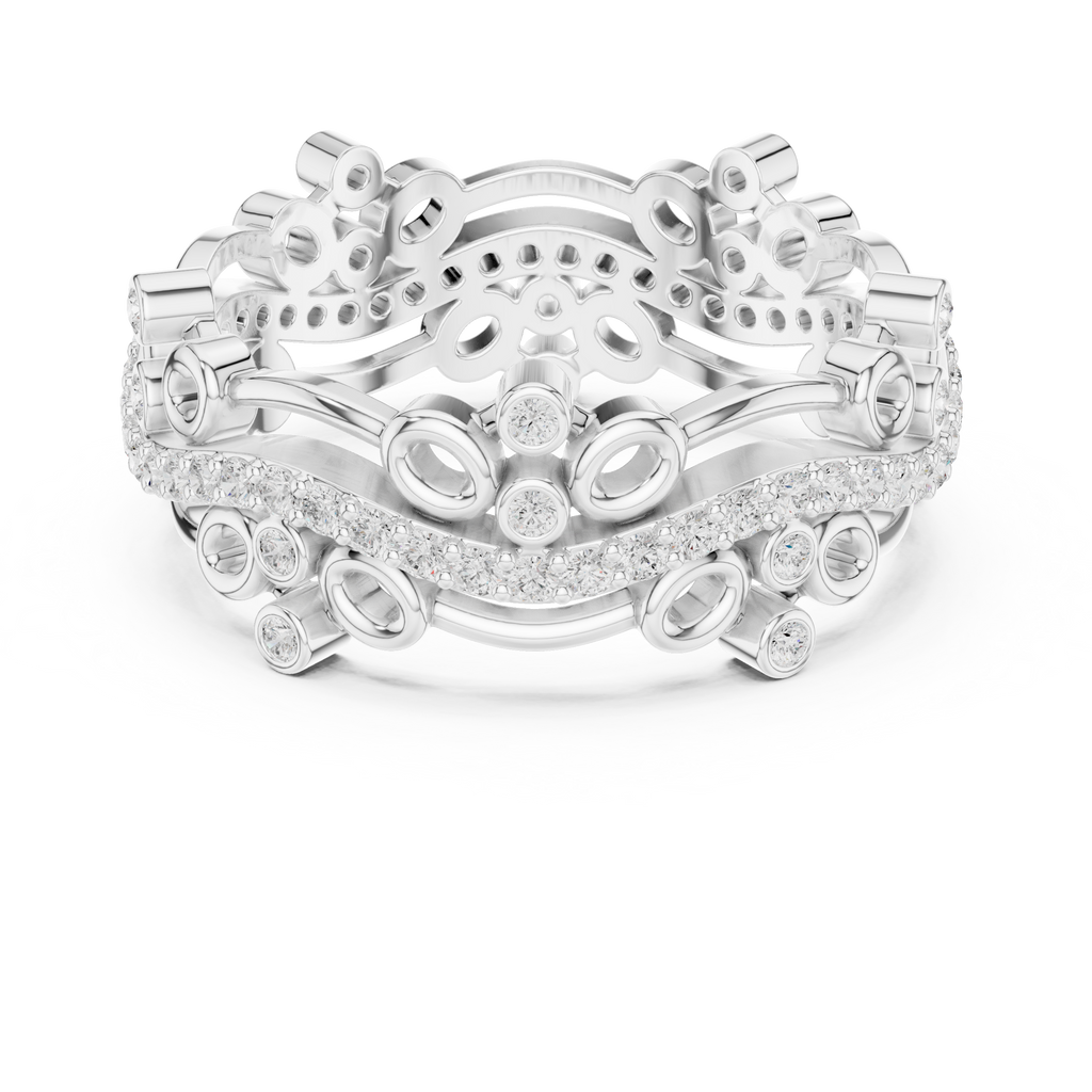 Luxury Floral Diamond Eternity Band Ring
