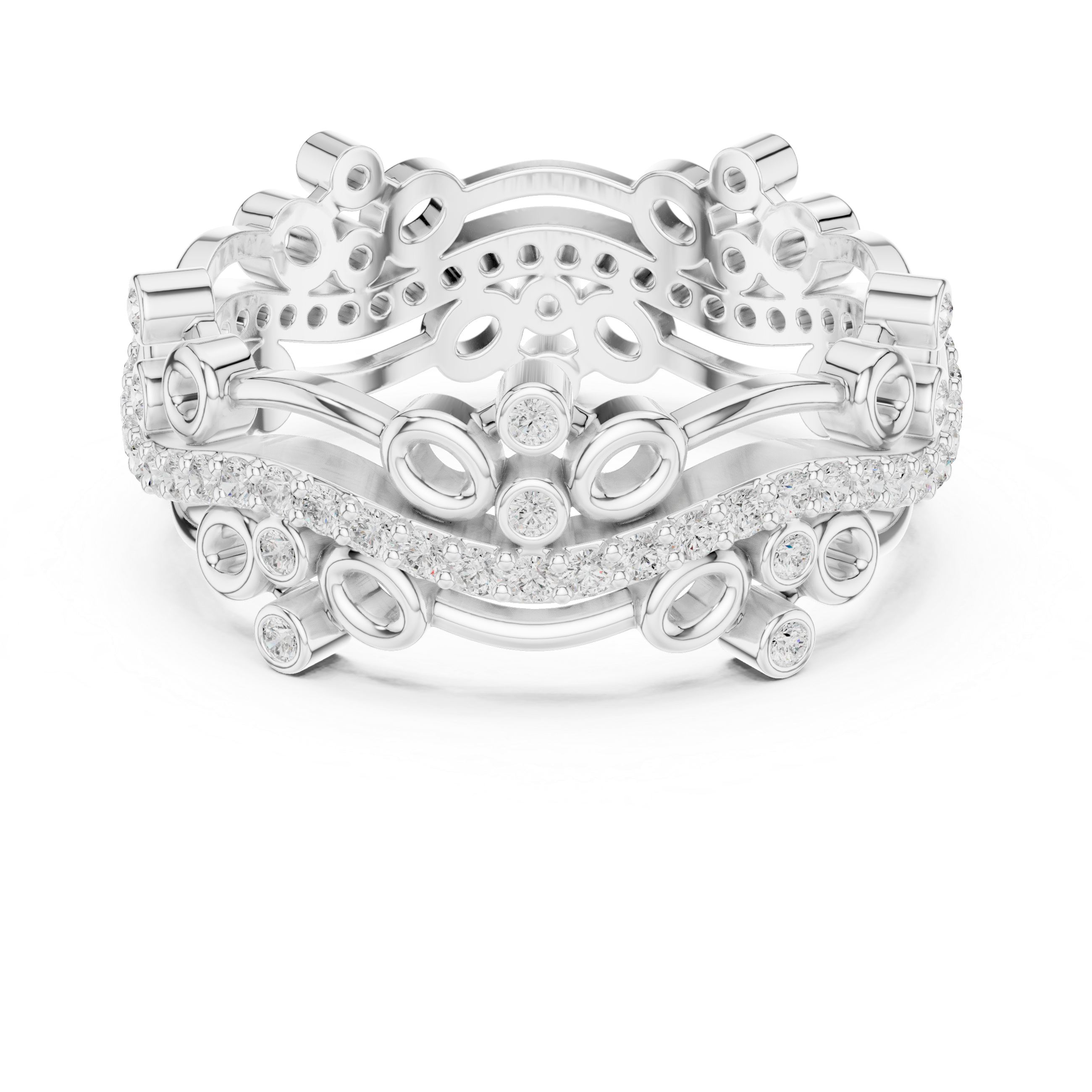 Luxury Floral Diamond Eternity Band Ring