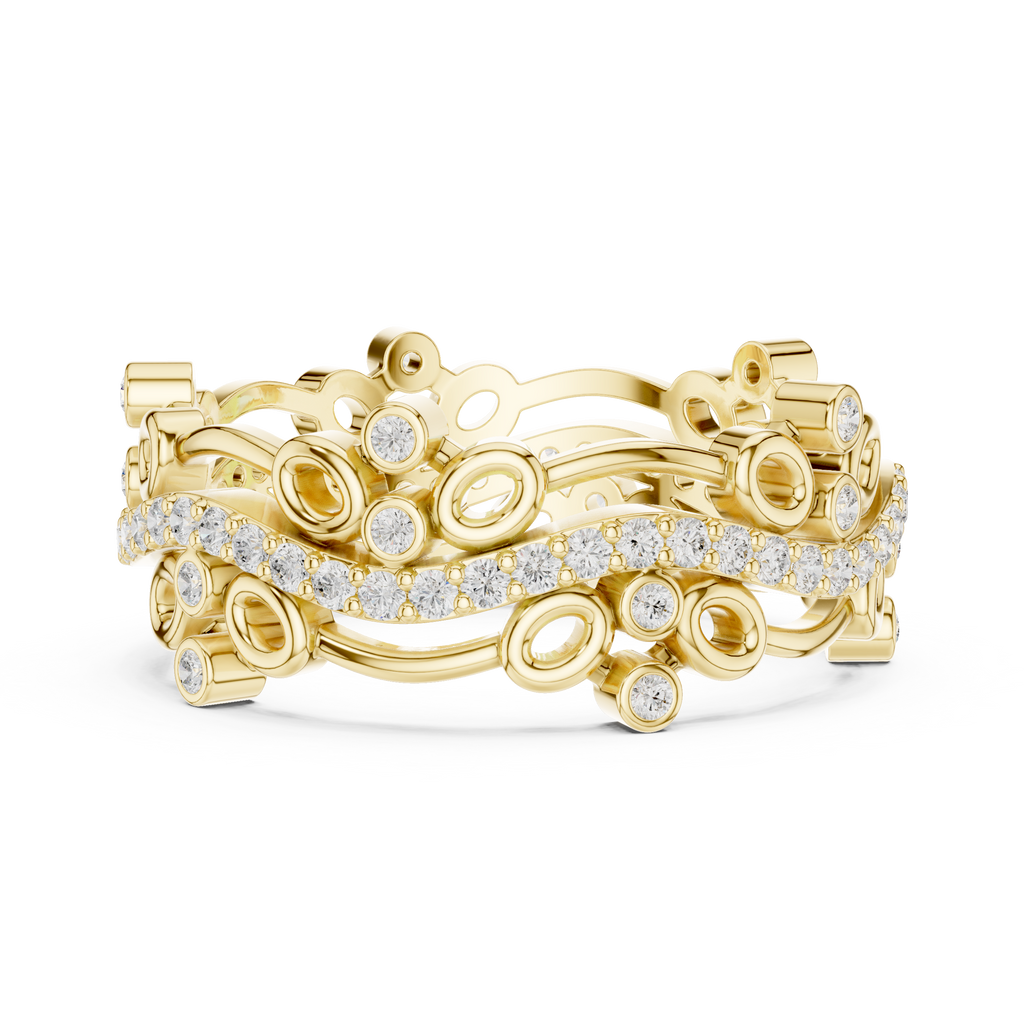 Luxury Floral Diamond Eternity Band Ring