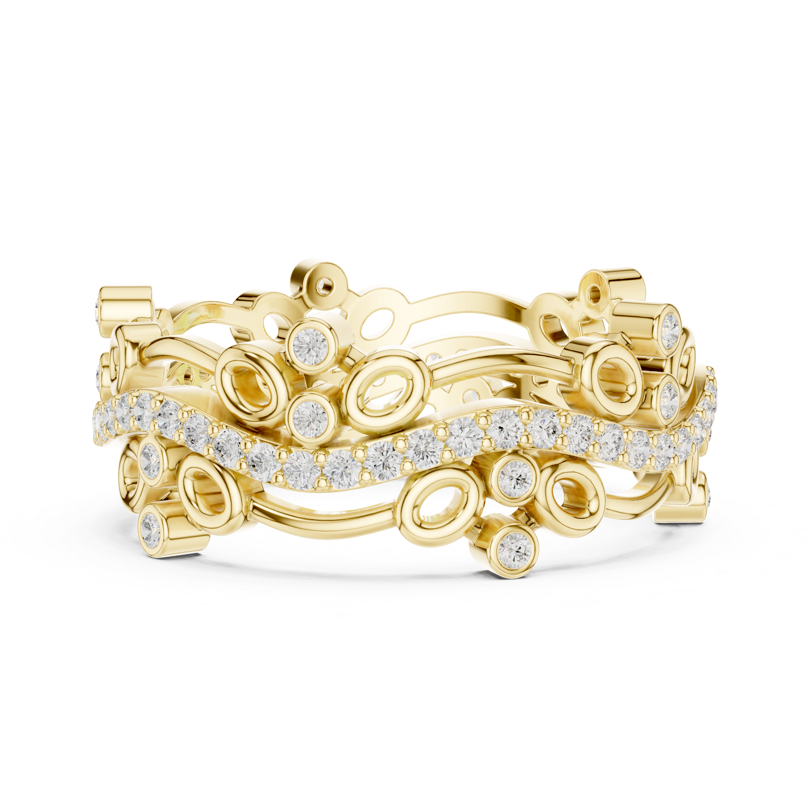 Luxury Floral Diamond Eternity Band Ring